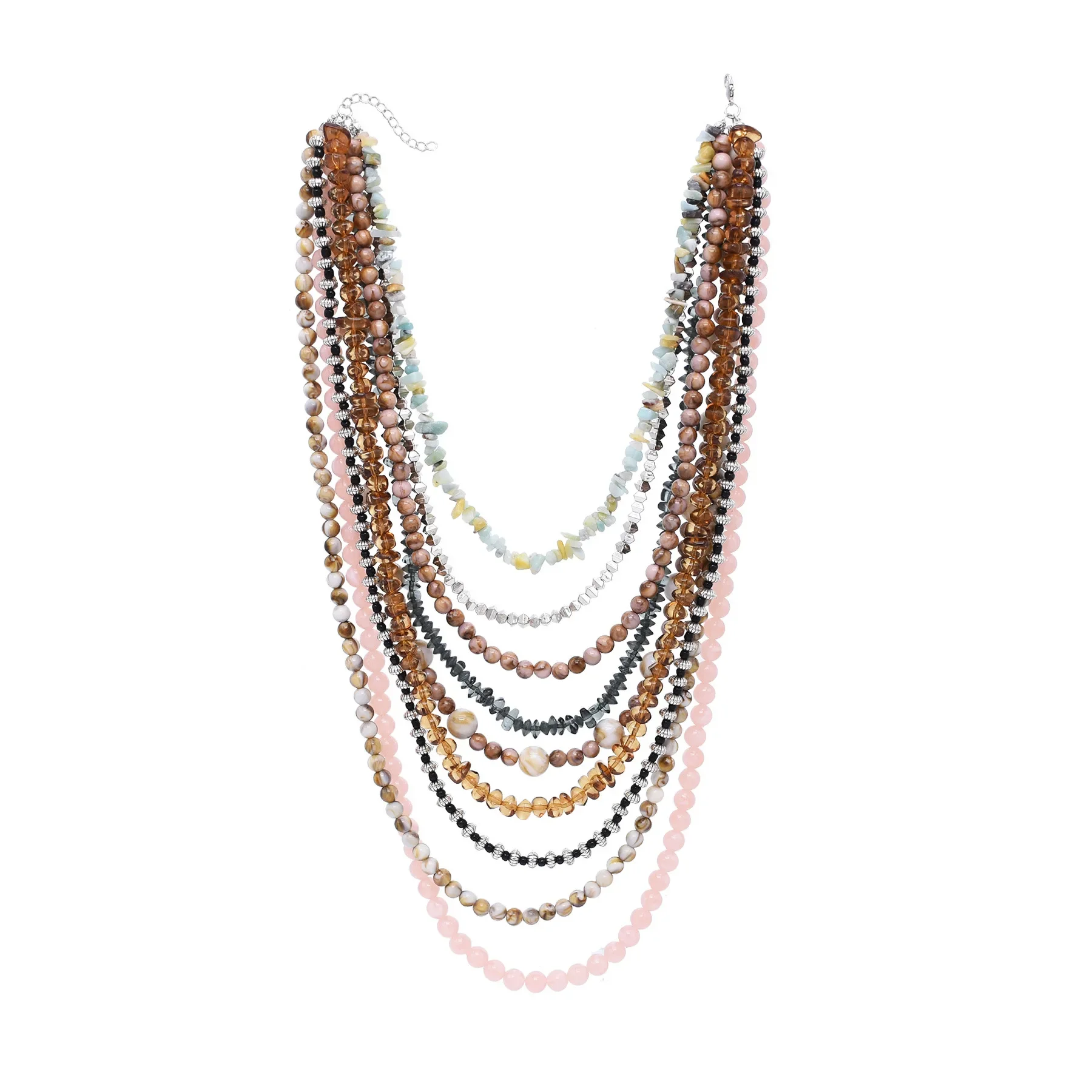 Red White Colorful Multi Laye Beads Choker Necklace for Women Europe America r Beaded Necklaces New Trending Female Neck Jewelry