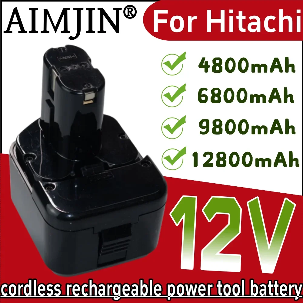 

12V For Hitachi EB1212S Power tool battery 4800/6800/9800/12800mAh Replaceable Battery EB1220BL EB1214S WR12DMR CD4D DH15DV