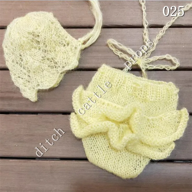 

Newborn Photography Props Pants+Hat, Baby Clothing, Hand-Knitted Mohair Rompers