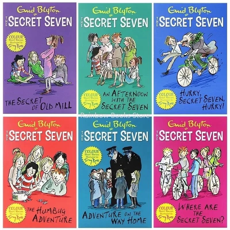 Enid-bloton The Secret Seven Adventure Detective, novela de ficción corta, cuentos en inglés, libros de literatura para niños, 6 libros