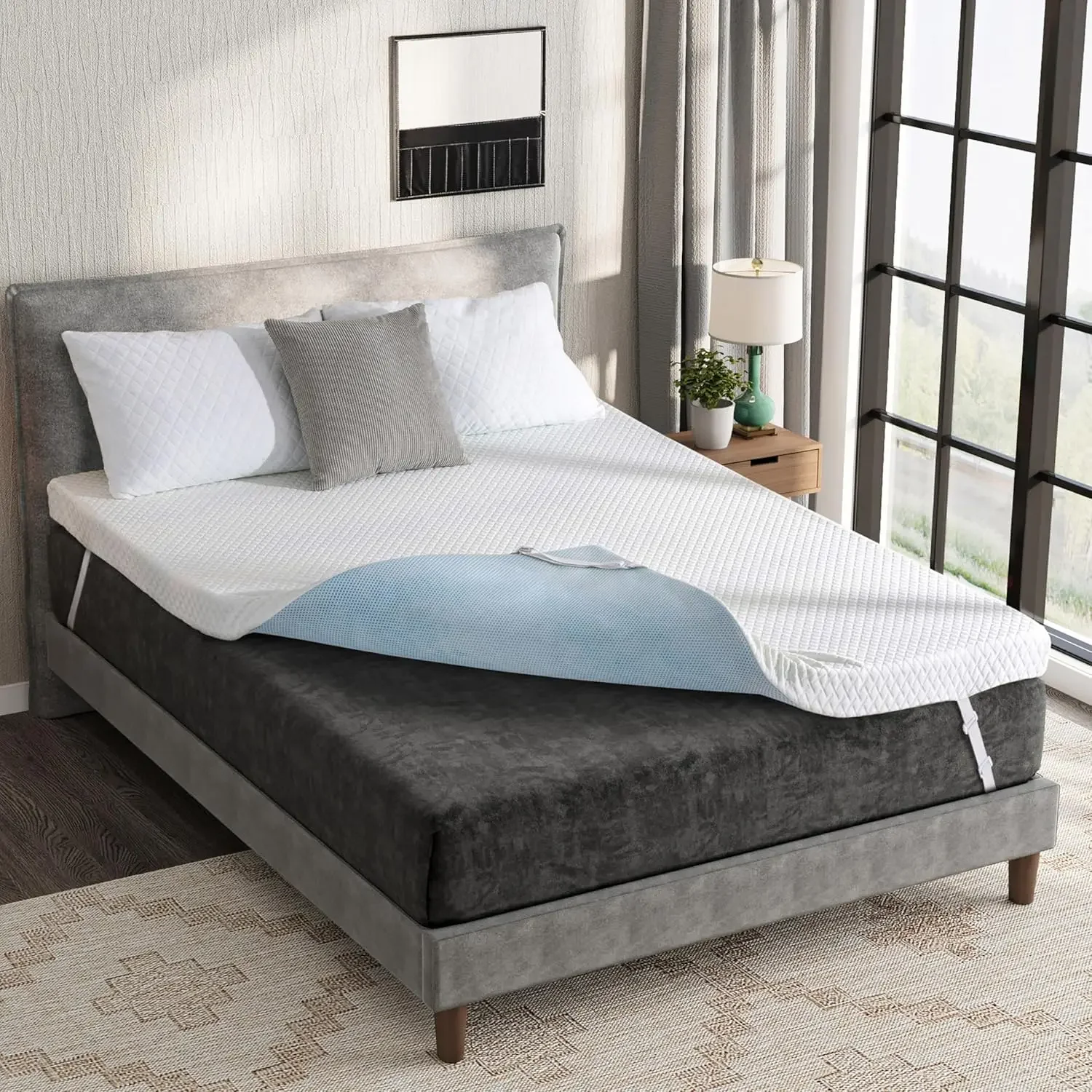 3 Inch Gel Memory Foam Twin Mattress Topper with Removable Cover, CertiPUR-US Certified, Cooling Sleep, Pressure Relief, 38"×75"