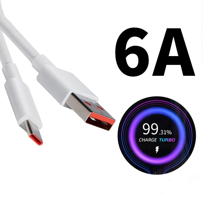 Original Xiaomi 6A 67W 120W Turbo Fast Charging Cable 1/1.5 M USB Type C Data Cord For Xiaomi POCO F3 F4 F5 X3 X4 X5 Pro GT &Box