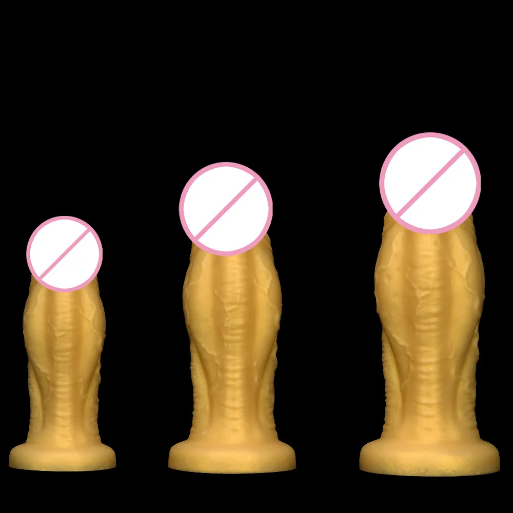 S/M/L سوبر كبير ضخم دسار السائل سيليكون تحفيز القضيب الذهبي لينة واقعية الوحش دسار للكبار لعبة الجنس الاستمناء