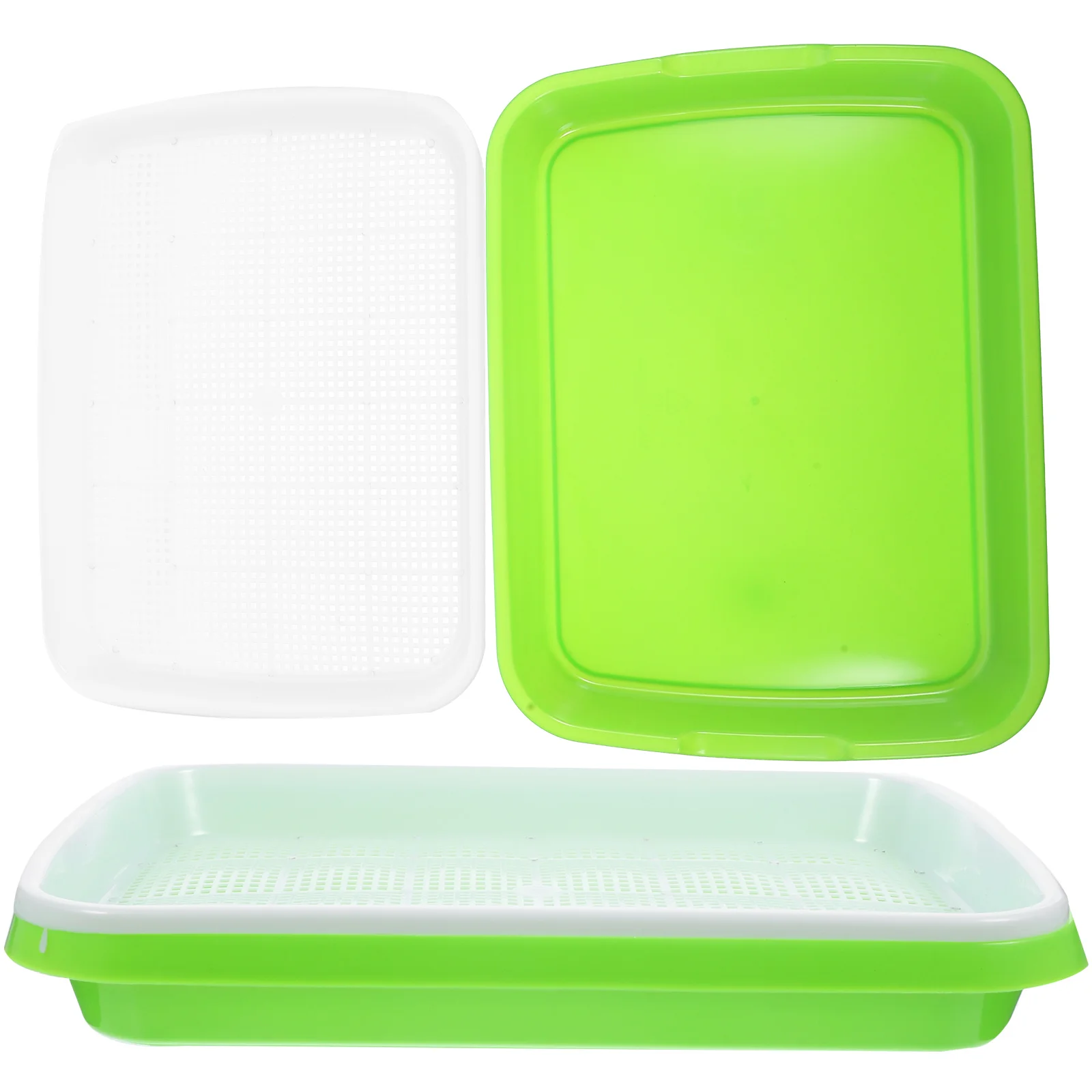 

2Pcs Plants Nursery Tray Double Layer Seedling Starter Plate for Succulents Vegetable Sprouting Container High Germination Rate