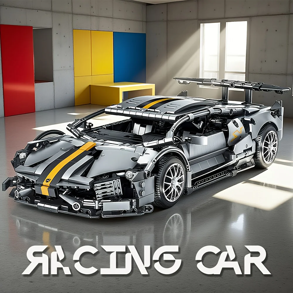 مجموعة مكعبات بناء سيارة سباق فائقة من تكنيك، ديكور لامبو رائع لسطح المكتب لتزيين المنزل، هدايا عيد الميلاد وأعياد الميلاد للعام الجديد