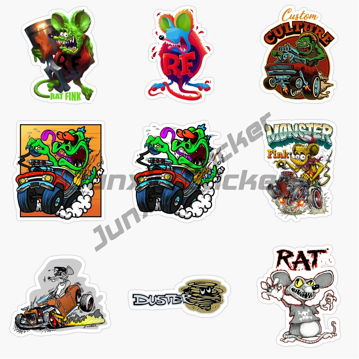 

Rat Fink Scratch-Proof Car Sticker Motorcycle Motorcycle Bicycle Scooter Kayak Surfboard Decal Waterproof Sunscreen Car Decor