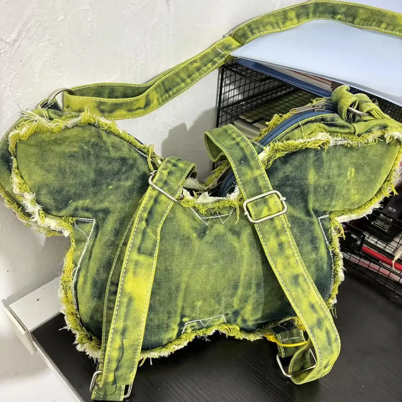 Miyagawa-Bolso de hombro de vaquero con mariposa bordada, mochila versátil de gran capacidad, diseño de nicho, 2024