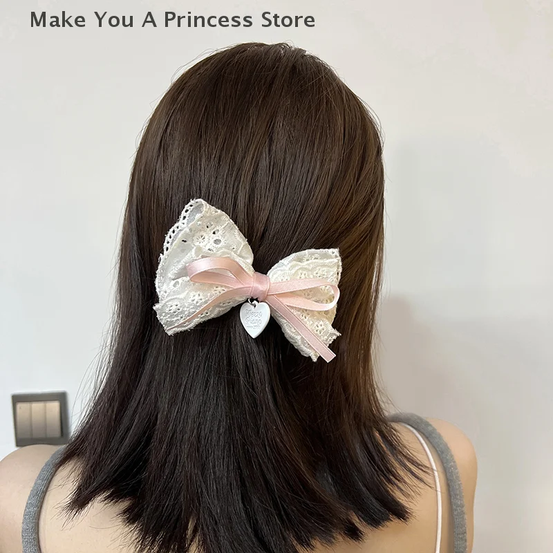 

Sweet Girls Hair Clips Lace Lolita Bow Hairpin For Female Lolita Hair Clip Hair Accessories Barrettes Headwear