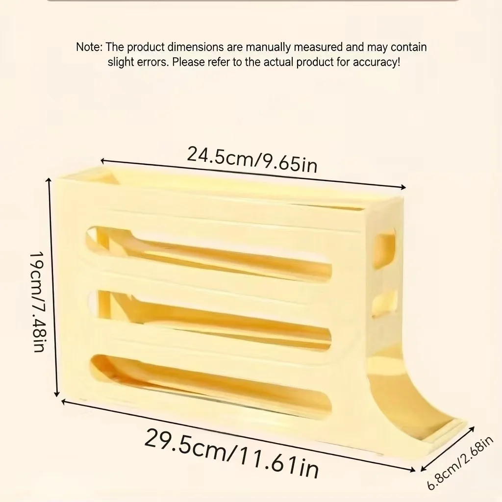 Automatic Rolling Egg Storage Box Kitchen Gadget Refrigerator Door Egg Dispenser Home Slide Organizer New