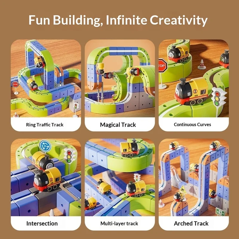 MBL 磁気ビルディングレールカーインターフェースアップグレード - 子供向けSTEM教育建設玩具、発達学習ギフト