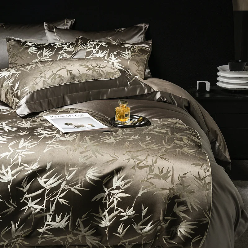 

Customizable led luxury embroidery 100 pieces Xinjiang long-staple cotton four-piece set advanced jacquard craft kit