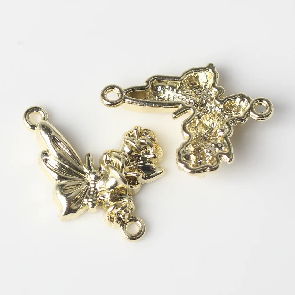 100pcs Diy Silvery Golden Color Jewelry Connectors Butterfly Pedants Necklace Bracelet Earrings Charms Handmade Jewelry Making