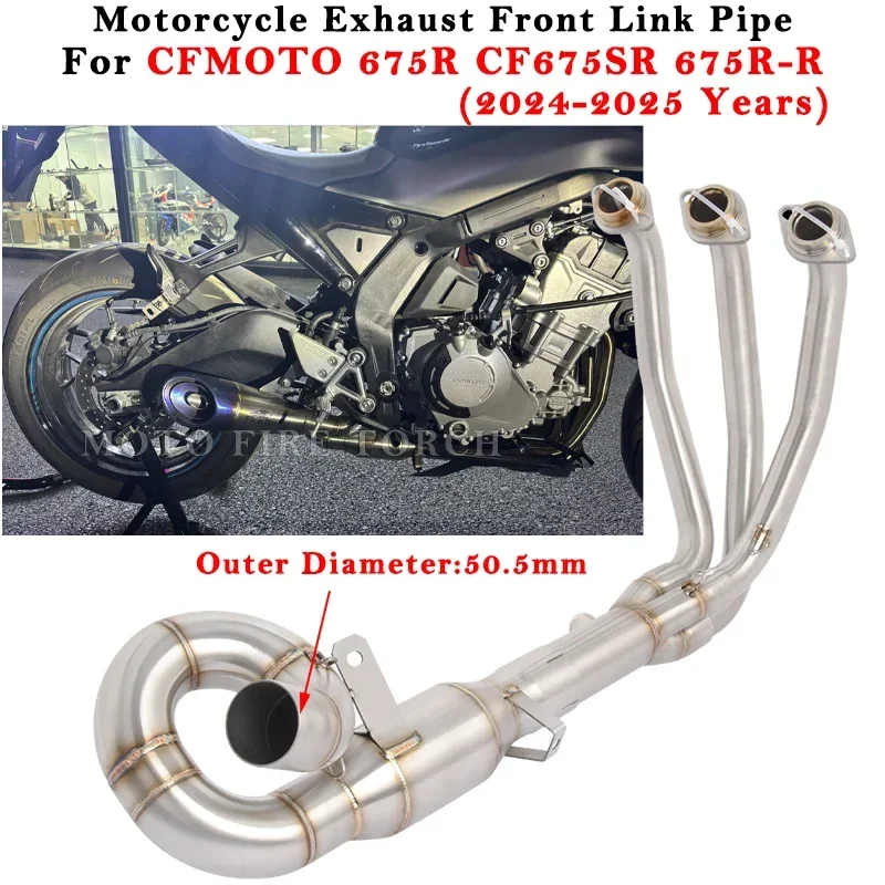 

Motorcycle Exhaust Escape System Modified 51mm Muffelr Front Middle Link Pipe Slip On For CFMOTO CF 675R CF675R 675R-R 2024 2025