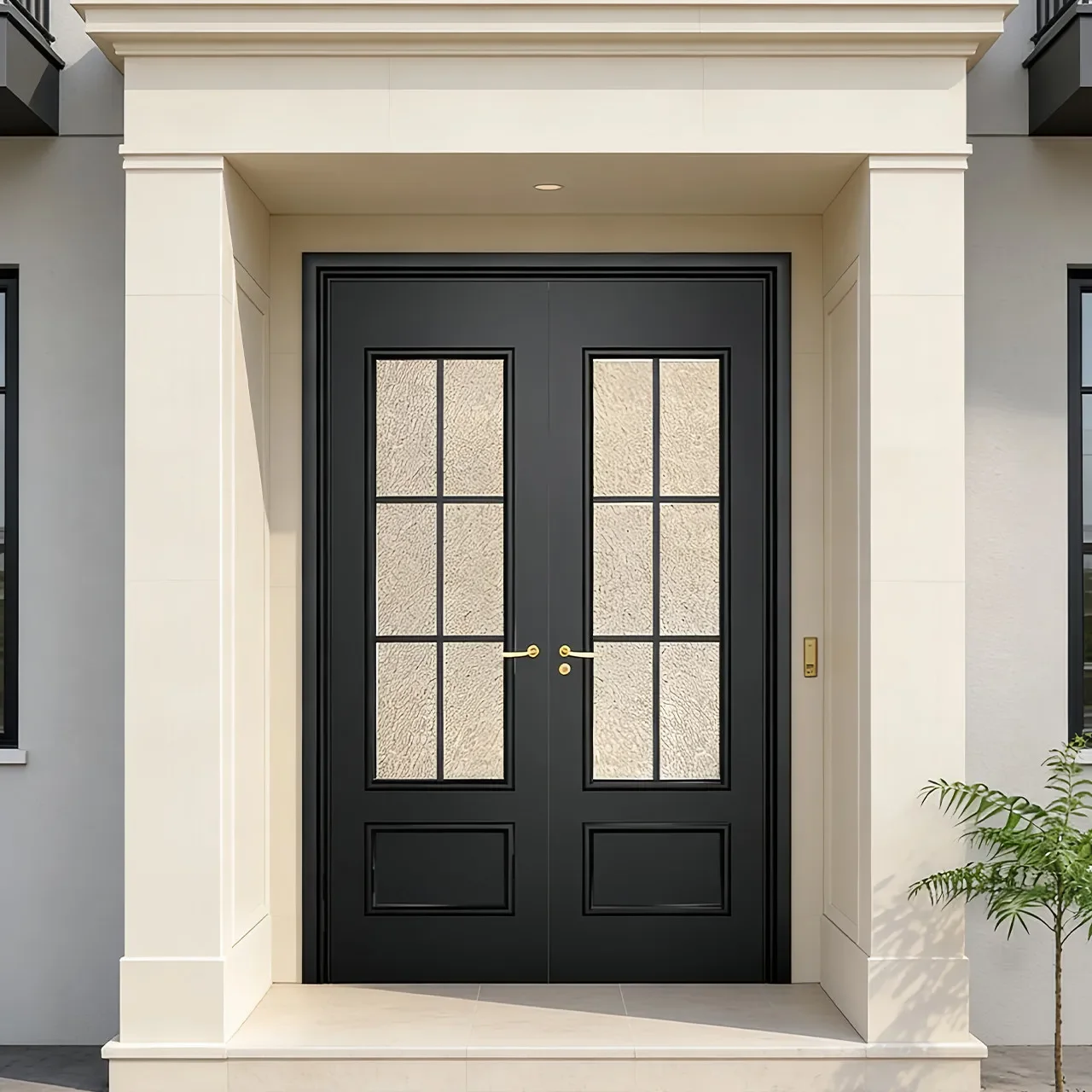 xx-Custom Cast Aluminum French-Style Vintage Glass Villa Entrance Door