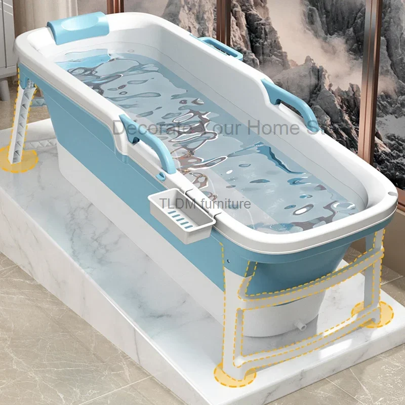 

Foldable Portable Bathtub Simple with lid Bathtubs Adult Thicken Plastic Bathroom Tub Bath Barrel Spa Freestanding Ice Bath