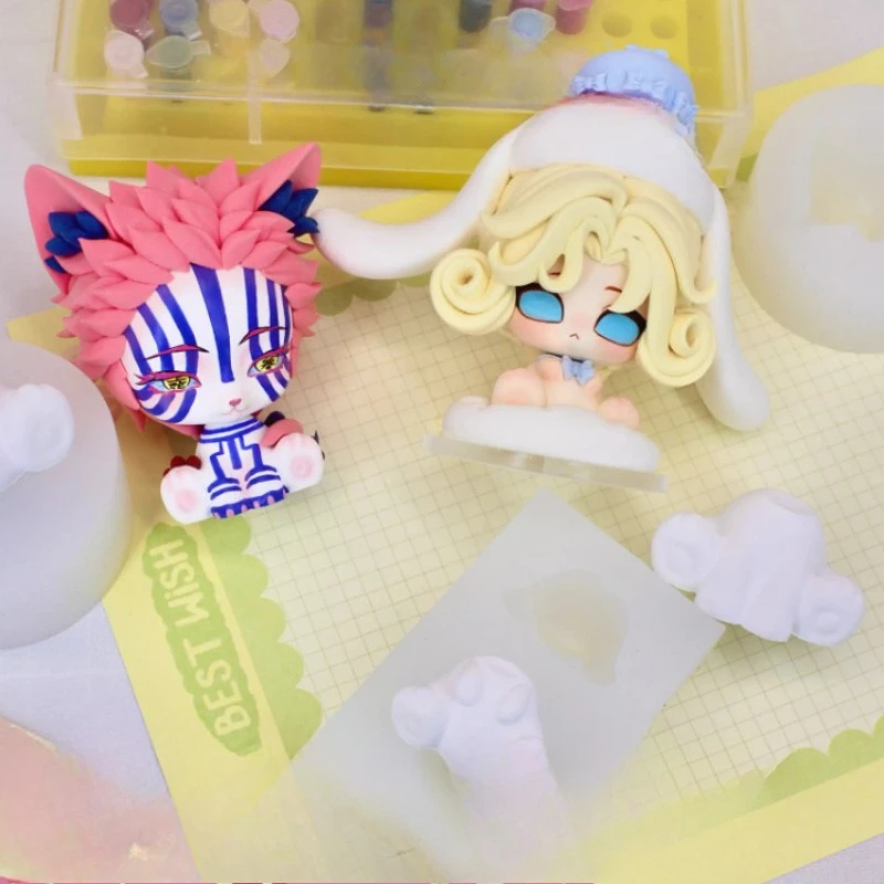 1.5cm/2cm Ceramic Body Silicone Model Handmade DIY Resin Clay Stone Plastic Clay Make Small Figurine Cartoon Dolls Silicone Mold view 2