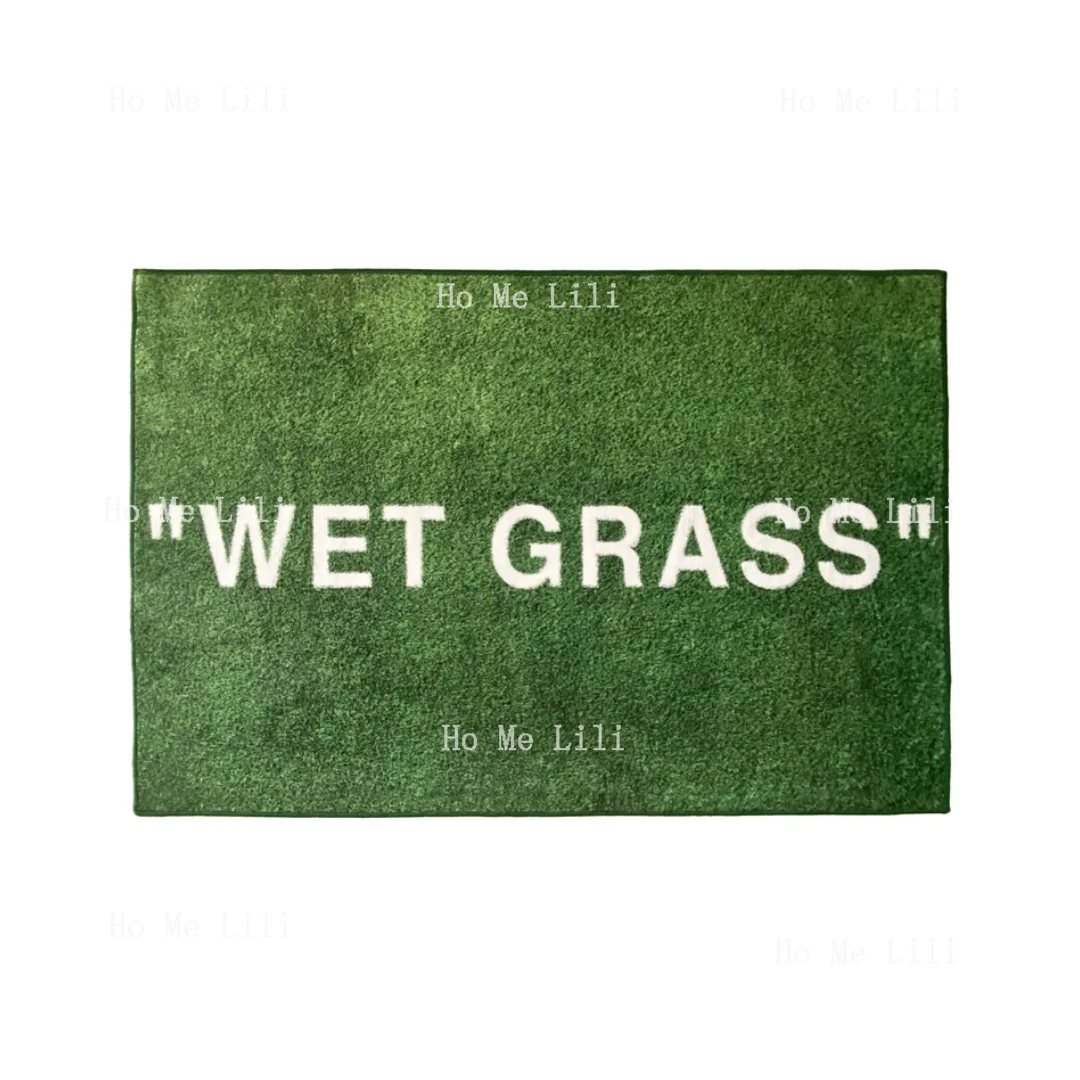 Vibrant High Quality Green Grass Area Rug Machine Washable Personalized Carpet Gift For Home