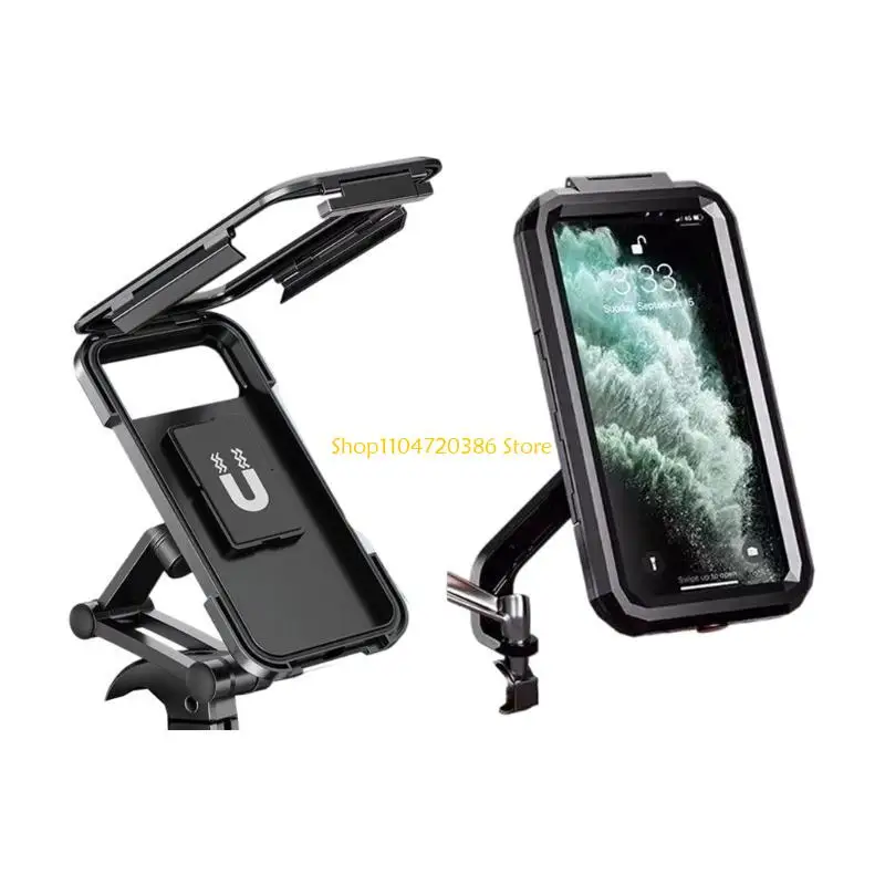 K0EA Shockproof ABS Motorcycle Phone Holder Adjustable Height 360 Rotation Secure Lock