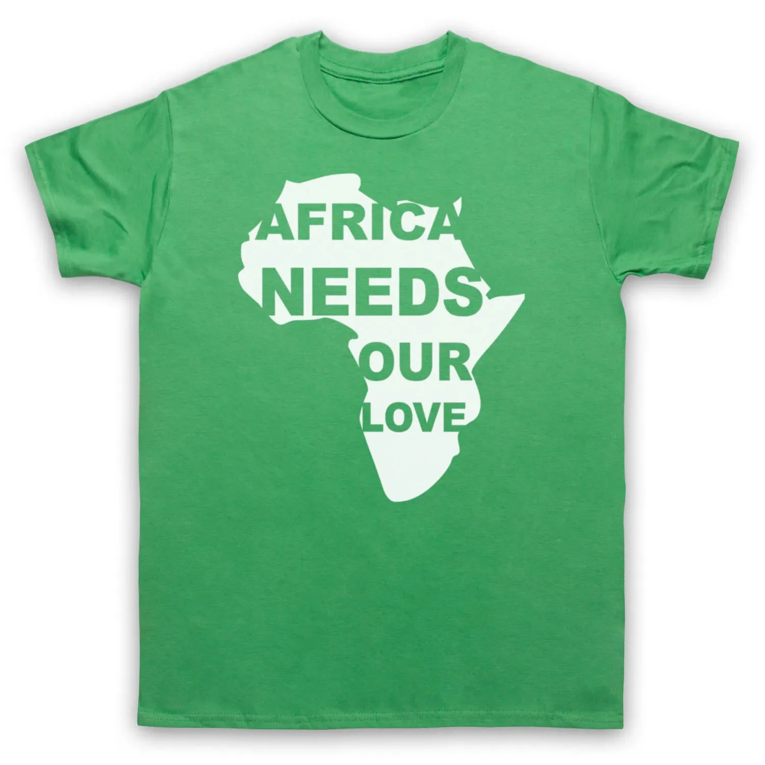 AFRICA NEEDS OUR LOVE PROTEST SLOGAN CHARITY HUNGER T-SHIRT pour hommes et femmes