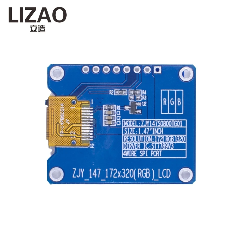 LIZAO 1.47 Inch 172*320 SPI HD IPS Full Color TFT LCD Module ST7789 Driver IC 3.3V LCD Screen Display Panel