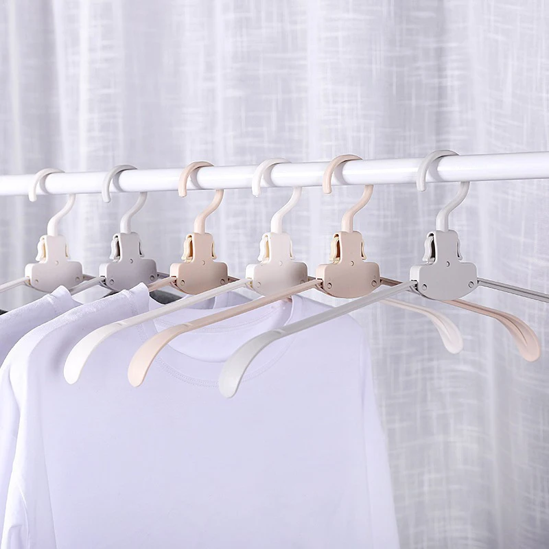 

One-Touch Foldable Hanger Clothes Hangers With Button-Fold Design No More Stretched Collars For Travel Business Trip Pants