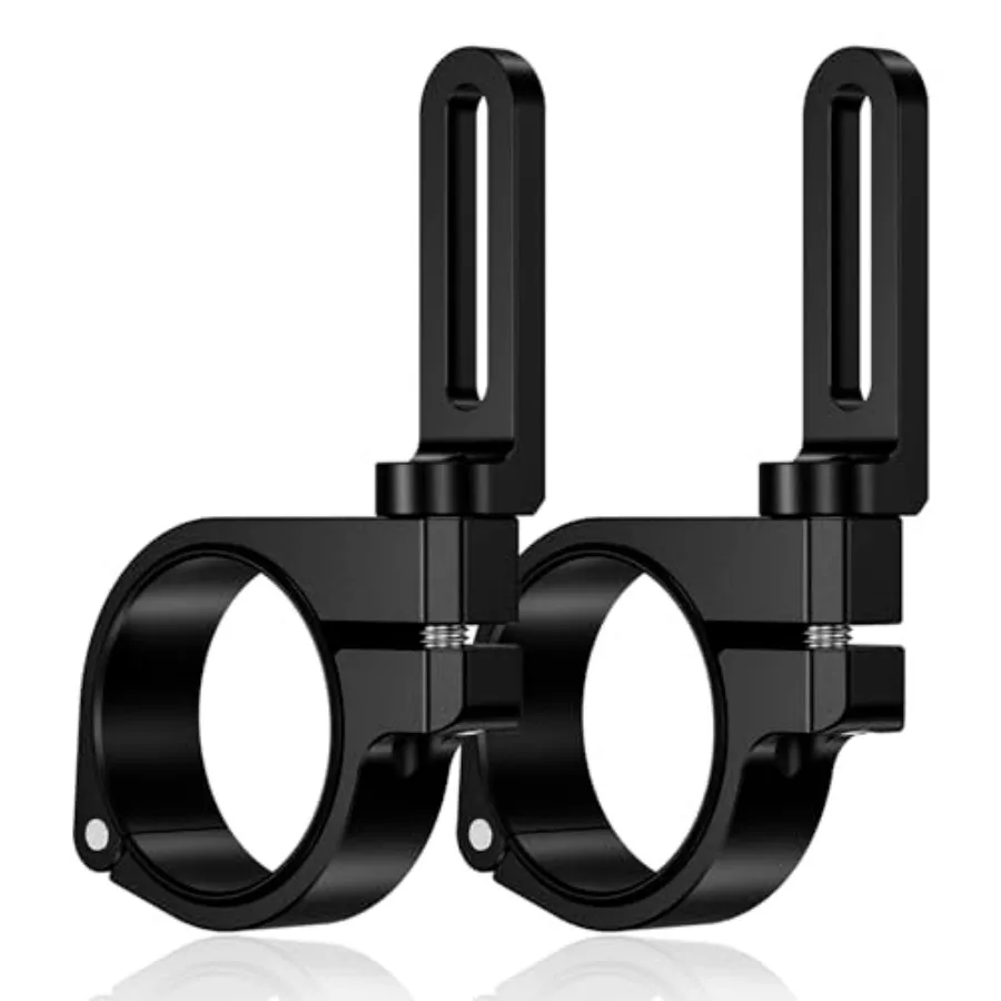 

2PCS UTV Light Bar Mounts Sturdy Aluminium Alloy LED Light Mounting Brackets 360° Rotating Adjustable UTV Roll Bar Clamps Fit o