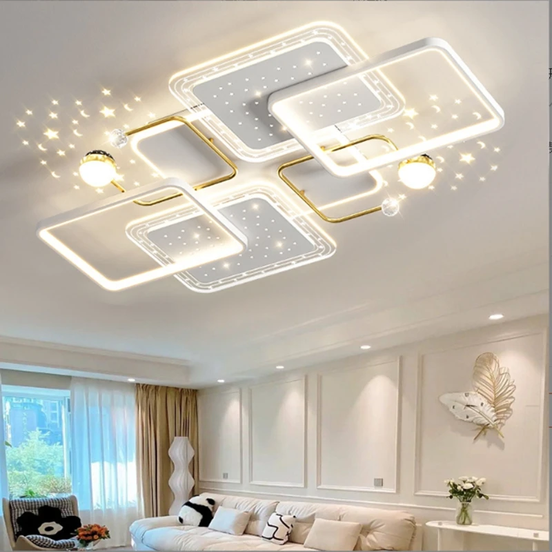 Imagem -03 - Inteligente Lâmpada do Teto Led para Sala de Estar Lustre de Luxo Decoração Interior Moderna Quarto e Restaurante Originalidade