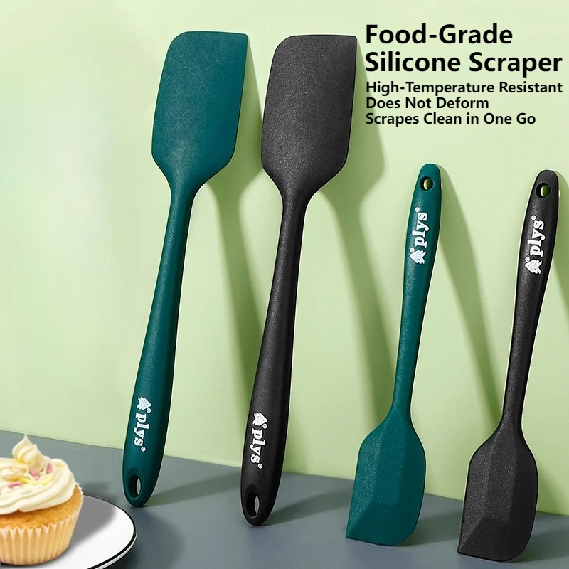 Integrated High-Temperature Resistant Food-Grade Silicone Spatula Set for Home Use: Cake Spatula & Buttercream Spreader Baking T