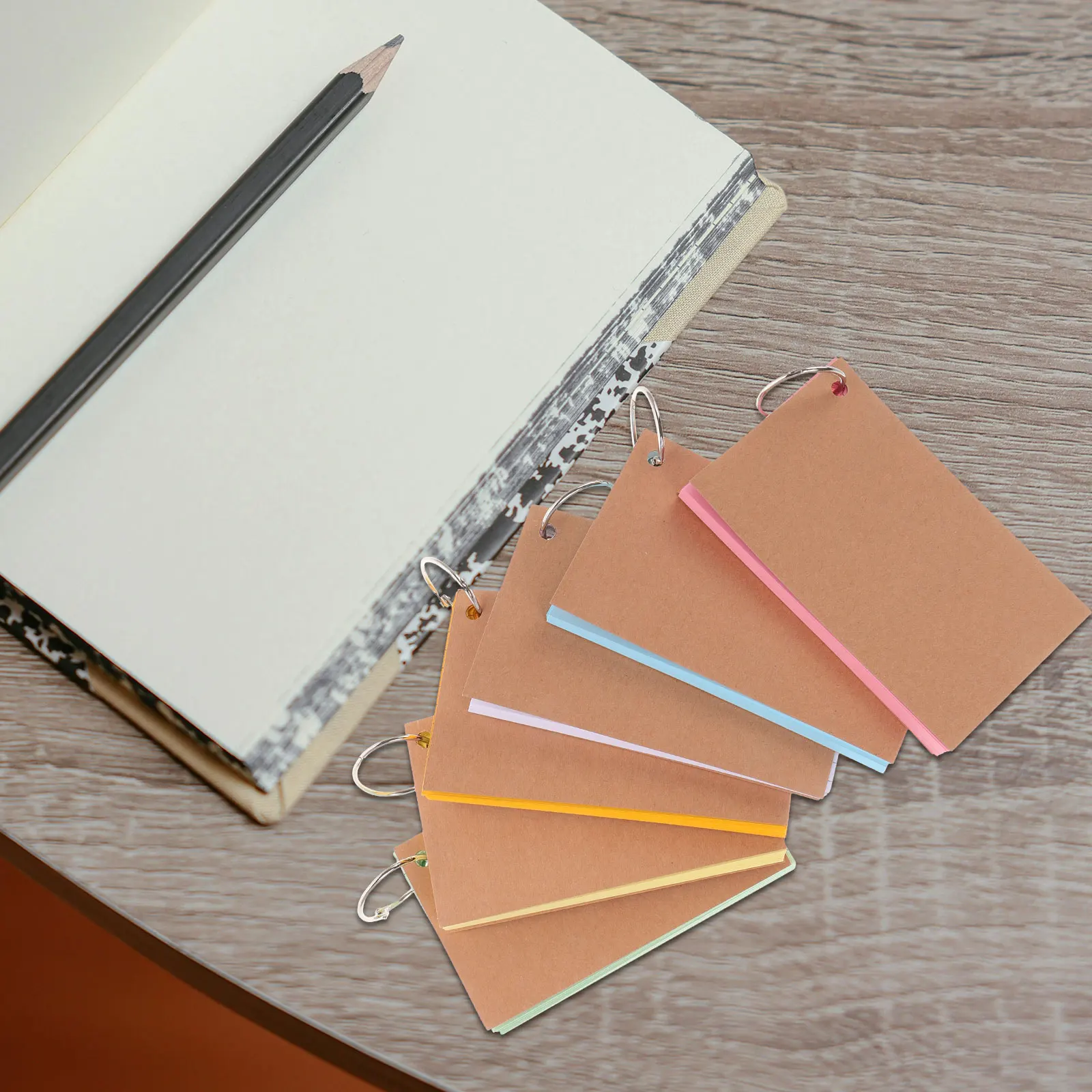 1 Set Index Cards Bulk Hole Punched Flashcards For Studying Portable Study Supplies College School Notepad English Vocabulary