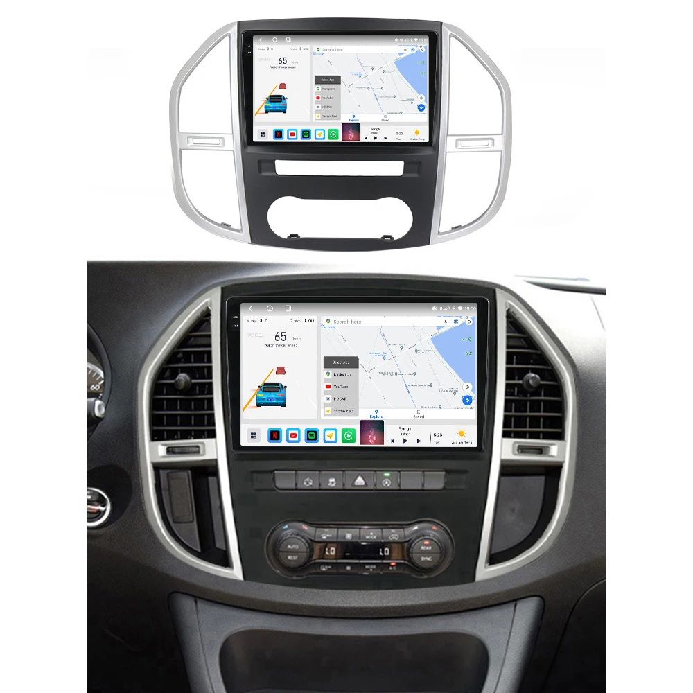 車載スクリーン Android 14 カーマルチメディアラジオ GPSナビゲーションプレーヤー Vito W447 2014-2020 CarPlay 2DIN DVD対応