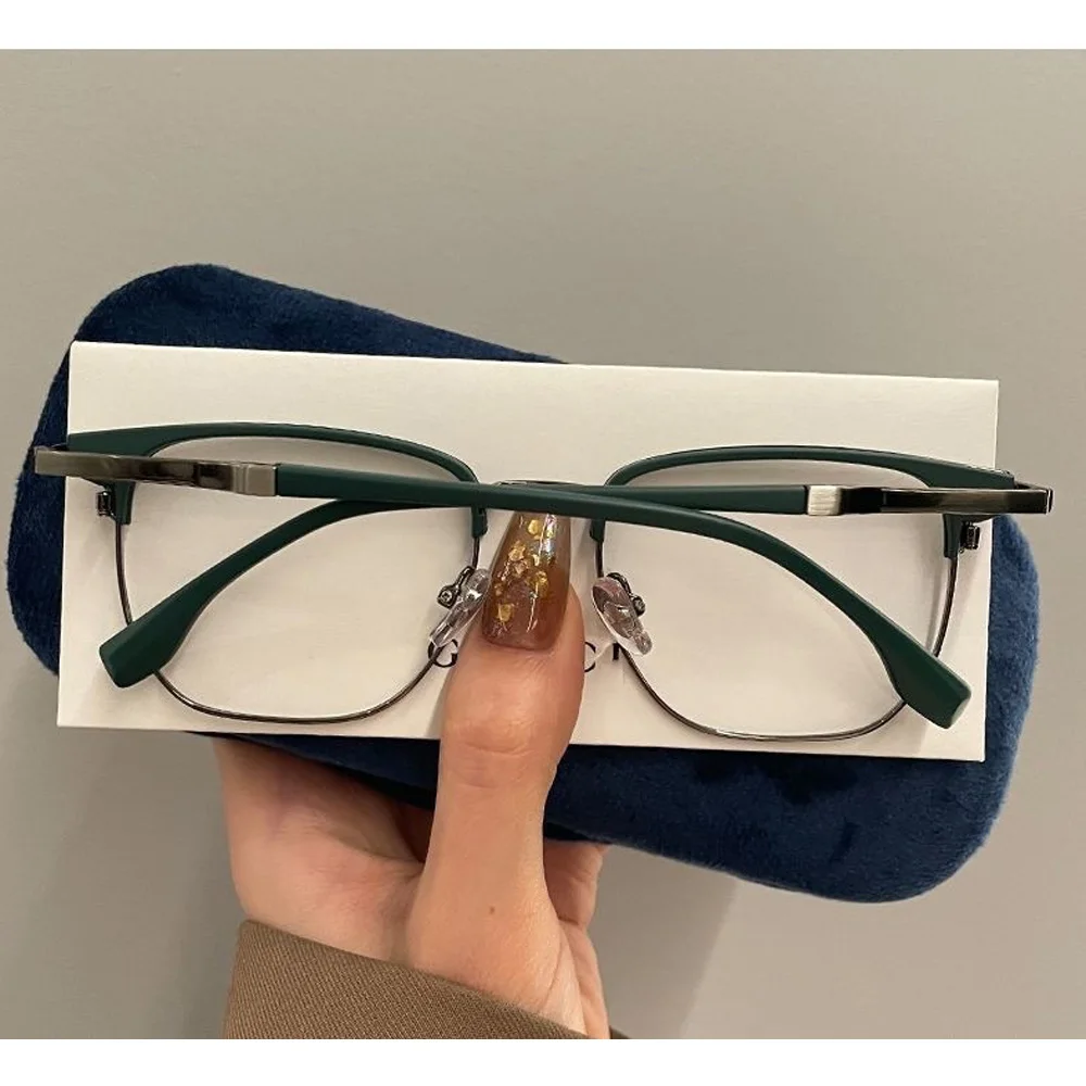 جديد إطار معدني مكافحة نظارات الضوء الأزرق أزياء خمر مربع النظارات العين واقية الزخرفية شقة النظارات شحن مجاني