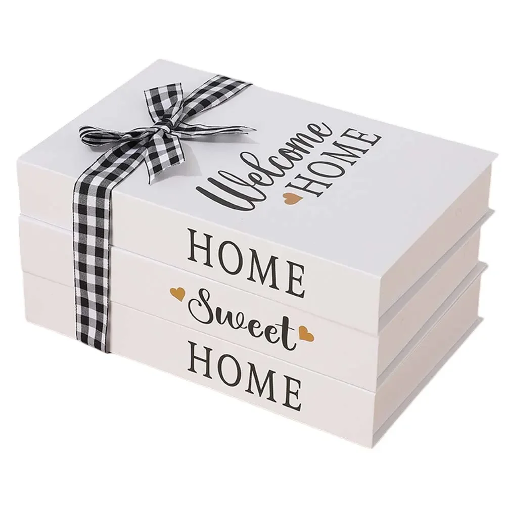 

3Pcs Fake Books Set Simple Rustic Bundled Foldable Fake Book Ornaments Simulation Books Set Shooting-Props Living Room Decor