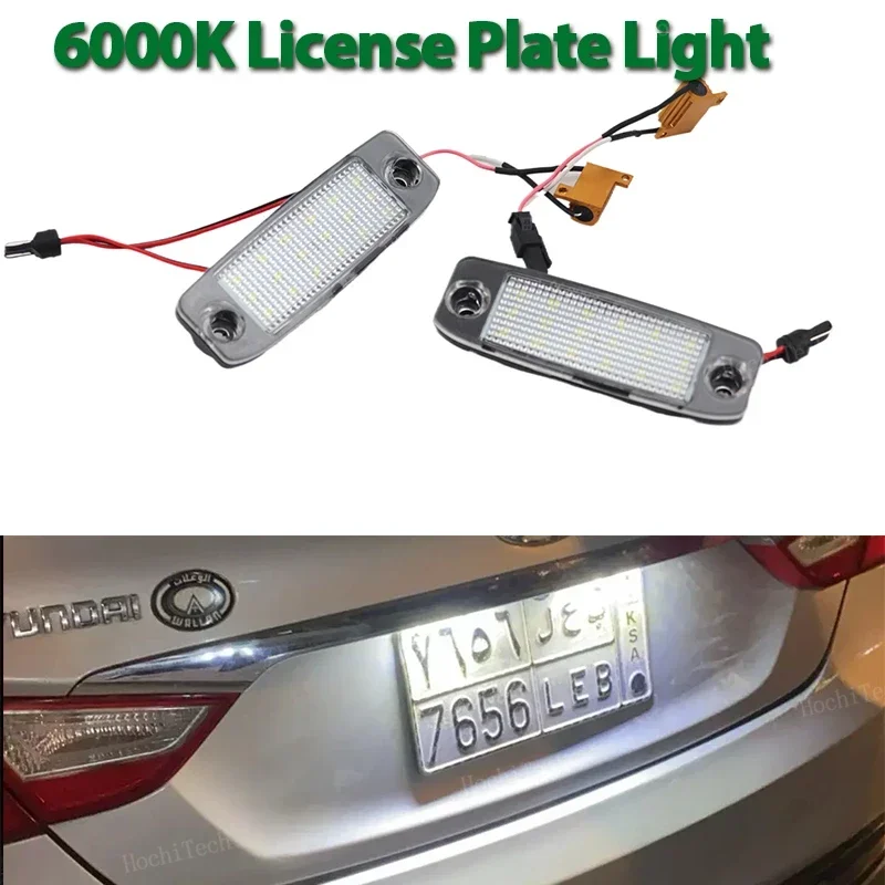 2pcs LED License Number Plate Light Lamp Car Lamp for Kia Sportage 2011-2016 Hyundai SONATA 10 YF 10MY 2010-2019