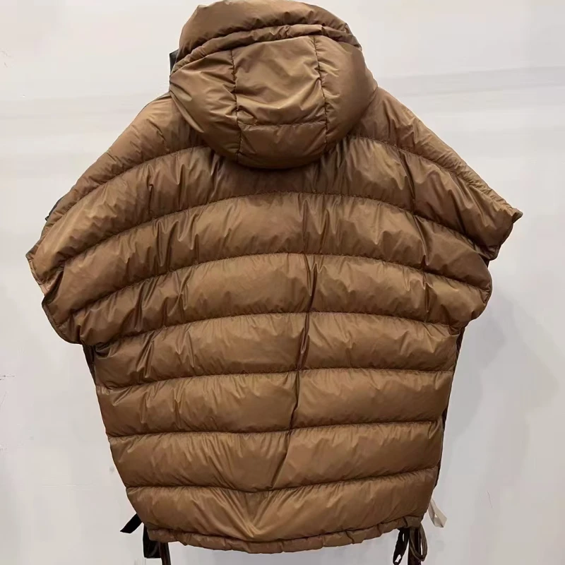 Colete feminino para baixo inverno novo sem mangas casacos puffer simples casual sólido elegante colete grosso quente com capuz curto para baixo