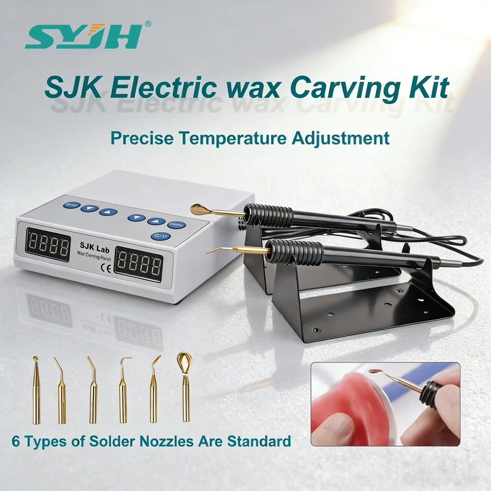 SYJH Ultra-thin Electric wax Carving Kit With 6Pcs Carving Wax Knife Tips Double Carving Pen Tool Digital Display Electric Waxer