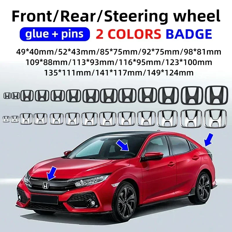 1 piece Car Front Grille Emblem Rear Trunk Badge Cover Sticker for Honda XRV Accord Civic FIT URV VEZEL Jade Inspire Accessories