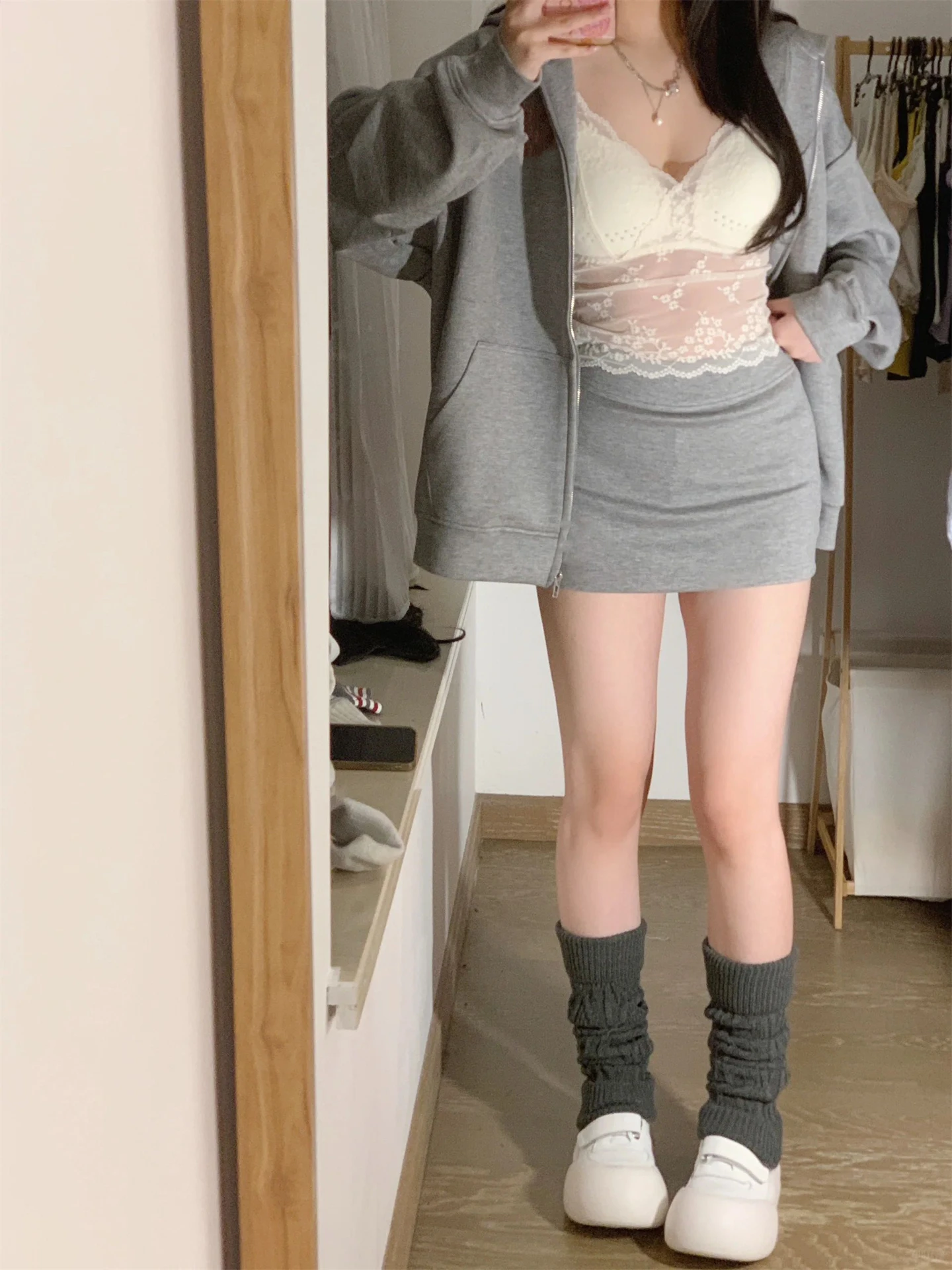 

One-Piece Spicy Girl Wrap around Skirt Women's High Waist A-Line Short Skirts Prevent Exposure Spring New plus Size Slim...