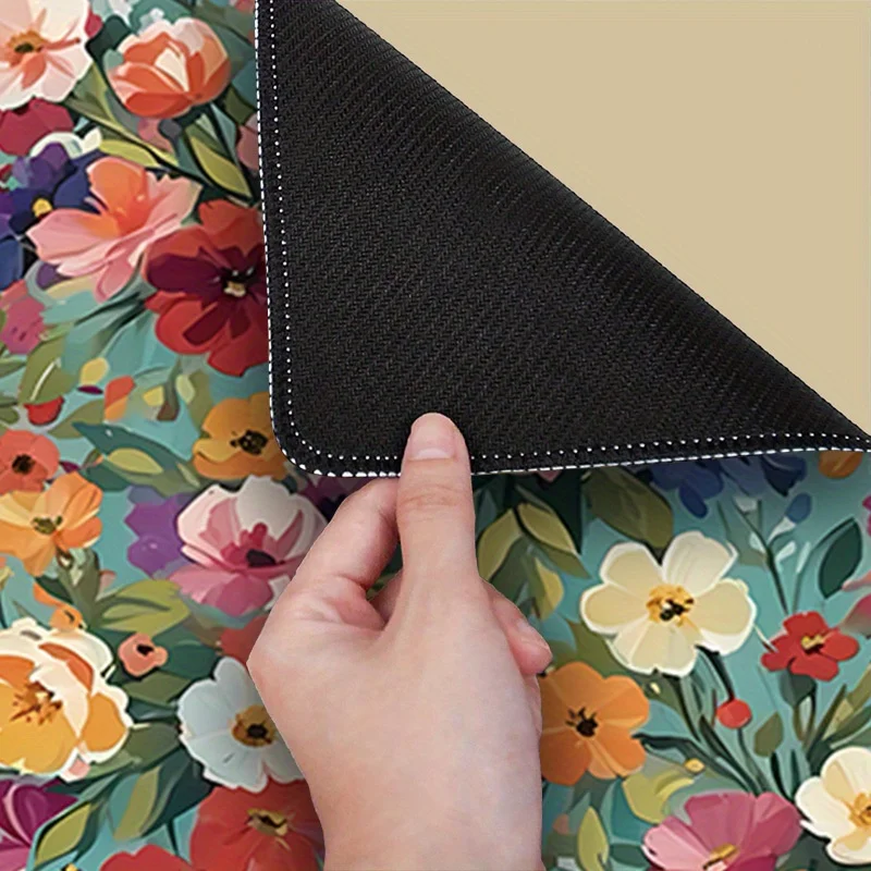 Gaming Mouse Pad XXL Oil Painting Floral Desk Mat Natural Rubber Non Slip