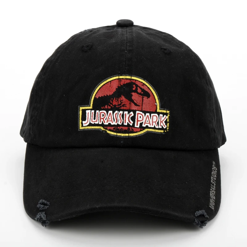 Jurassic Park Baseball Cap Red Distressed Logo Kpop Rock Adjustable Trucker Hat Street Style Print Men Adult Baseball Caps image 5