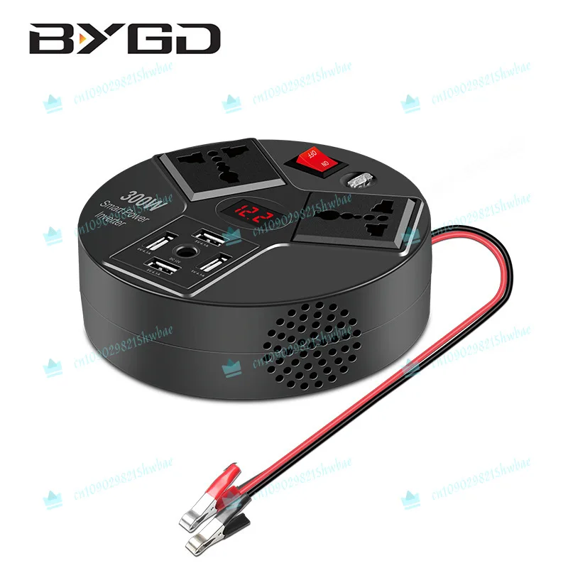 

12V To 220V 300W Car Power Inverter With Digital Display USB Charging Port Multi-Function Adapter 1 Pcs
