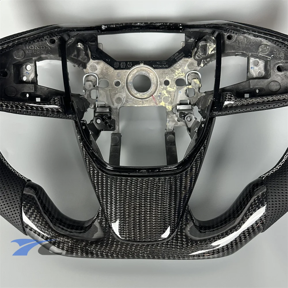 

Steering Wheel Fit for 2019 2020 2021 Honda CRV Custom Carbon Fiber Black Leather With button frame Automotive Interior