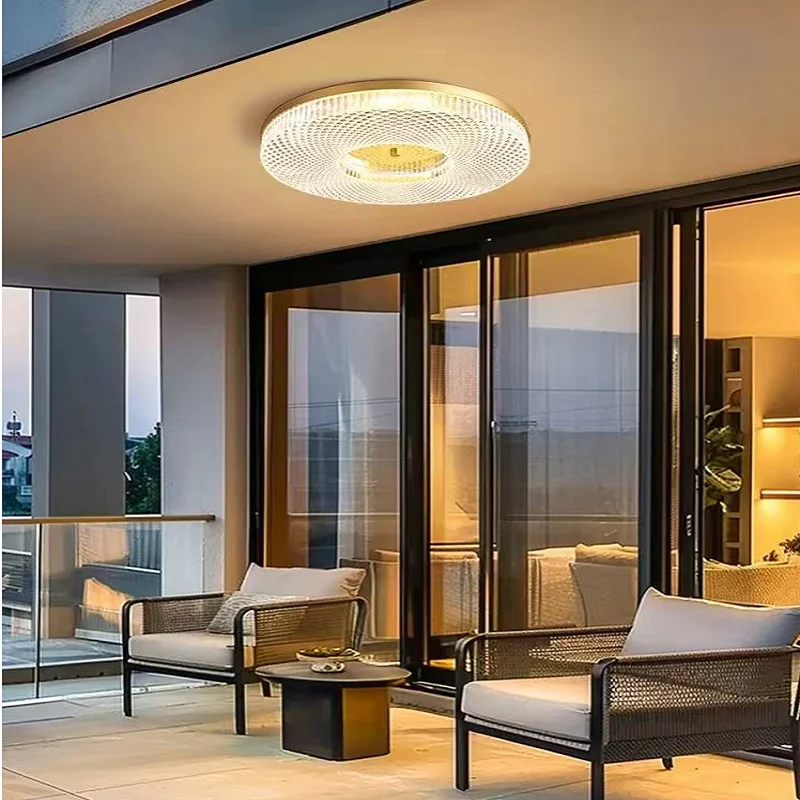 

Modern Led Chandelier Indoor Light Fixture Hoom Decor for Living Room Corridor Acrylic Ceiling Lamp Round Luxury