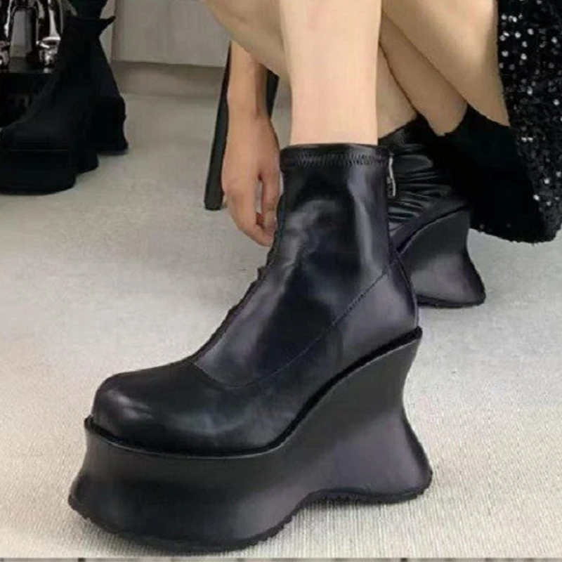 

Platform Women Ankle Boots Wedges Shoes High Heels Short Boots Winter 2025 Designer New Sport Walking Shoes Chelsea Boots Mujer