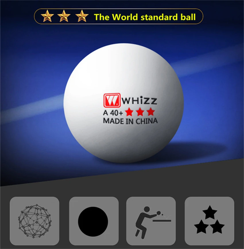 WHIZZ 3-Star Table Tennis Ball National Standard Training Balls New Materials High Elasticity Quality Ping-Pong Balls