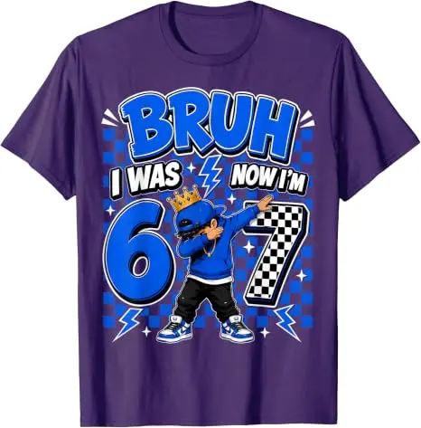 Modekleidung für 7-jährige Jungen, Bruh, ich war 6, jetzt bin ich 7, Dabbing 7. Geburtstag Jungen Sechs-Sieben T-Shirt, Humorvolles 67 Spruch-T-Shirt Geschenke – Detail 19