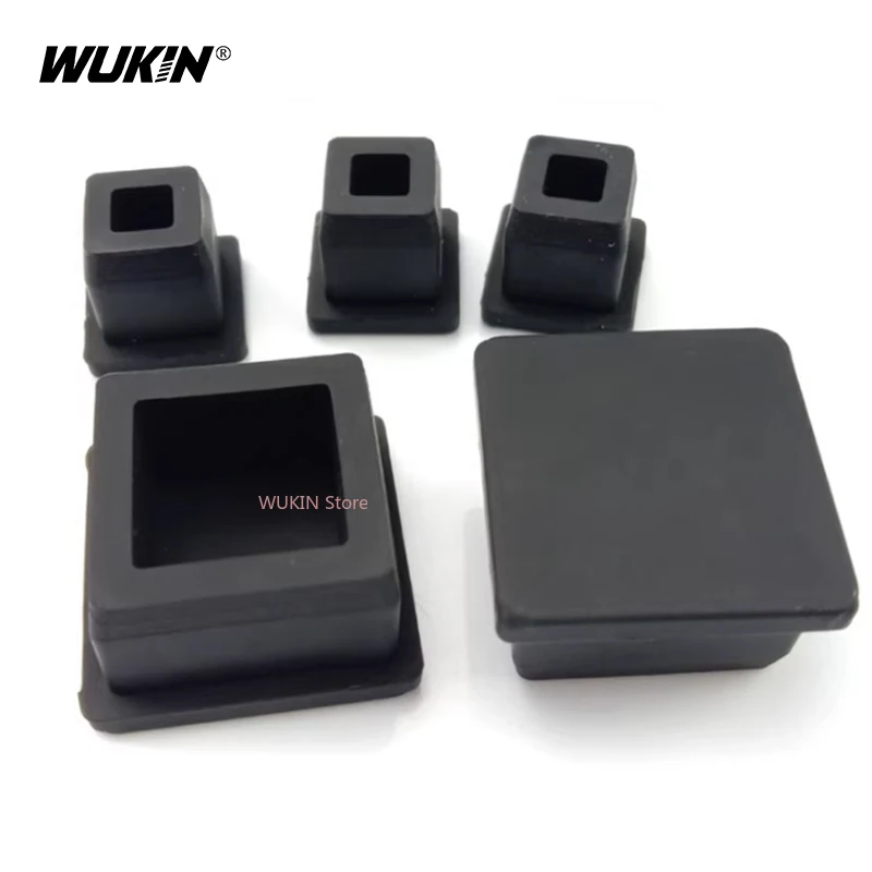 Black Square Silicone Rubber End Caps 9.6mm~50.6MM T Type Blanking Plug Tube Hole Caps Insert Seal Stopper