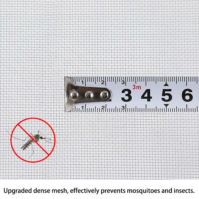 White Hook-and-Loop Fly Screen for Windows, DIY Removable and Reusable Mosquito Netting, Washable Insect Protection