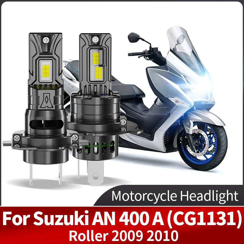 1/2PCS H7 Motorcycle Lamp 70W White 20000LM H4 9003 LED Headlight Moto Front Replacement Bulb Light For Suzuki AN 400 A (CG1131)