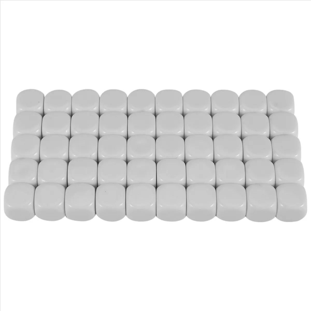 【STOCK】50 Pack 16MM Blank White Dice Set Acrylic Rounded D6 Dice Cubes for Game,Party,Fun,DIY Sticker and Math Teaching