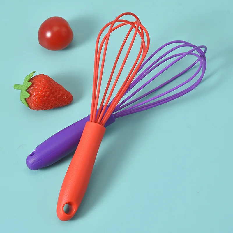 6 Inch Stainless Steel Silicone Whisk Mini Egg Whisk Cream Foam Maker Color Milk Coffee Whisk Mixer Mini Baking Tools Accessorie